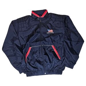 Vintage 90s Silver Fox Sportswear by Rainbow USA Flag Windbreaker NOS Deadstock